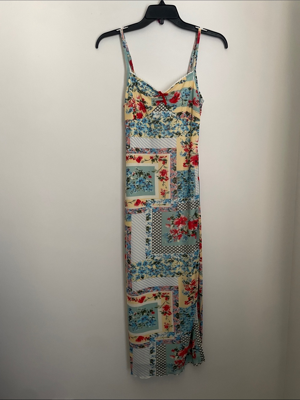 Thirty Thirty Baby Doll Slip Dress Women’s Small Floral Patchwork Pastel Y2K